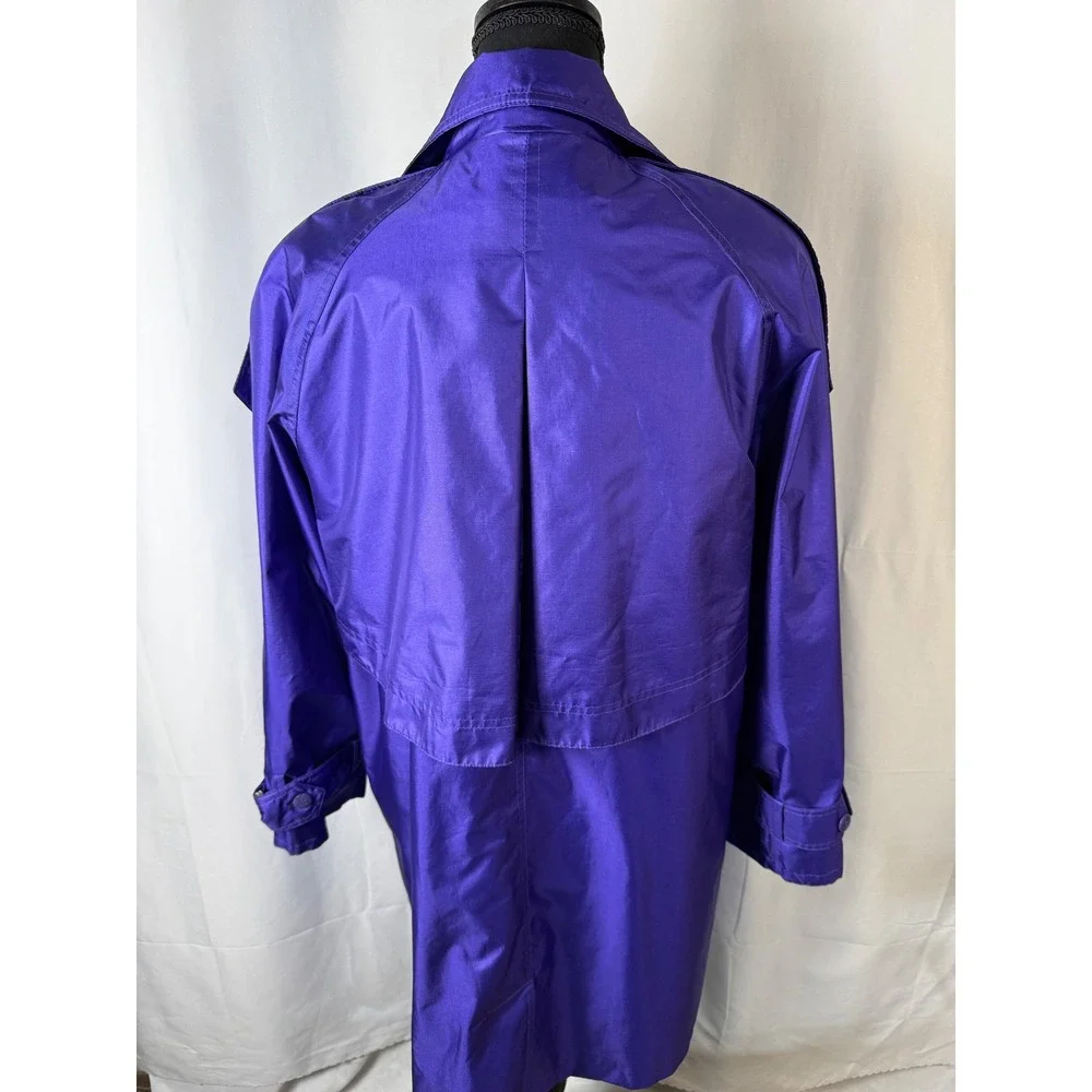 Kent Street Vintage‎ Purple Shiny Trench Coat Women's Size 9/10. 80s